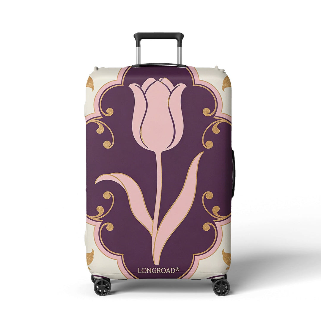 Women’s suitcase cover with floral lavender pattern Kalsten