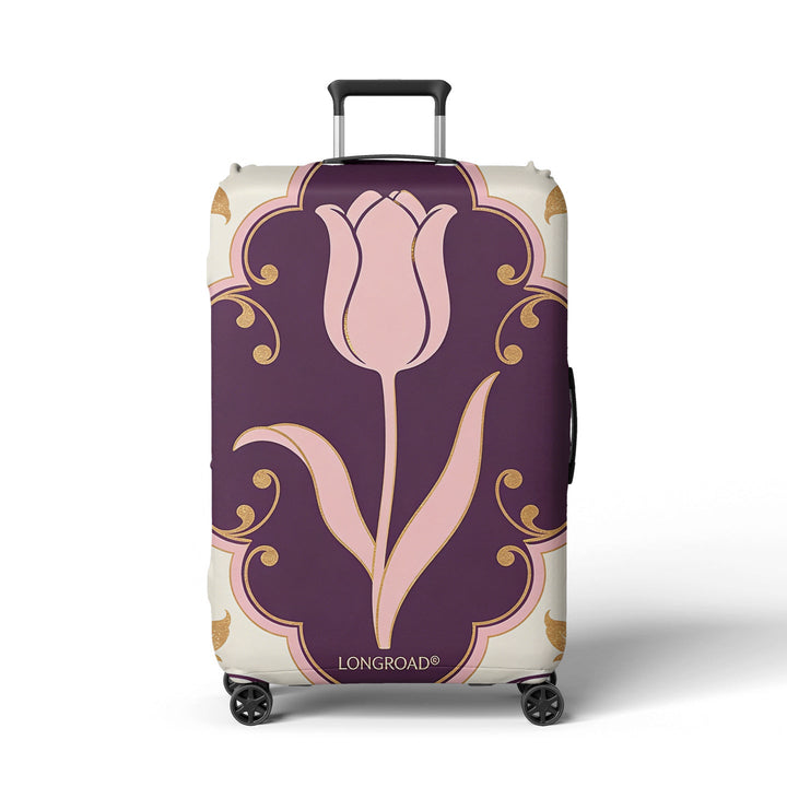 Women’s suitcase cover with floral lavender pattern Kalsten