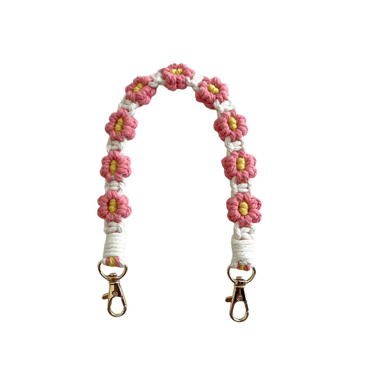 Floral Macrame Keychain Strap Acalora