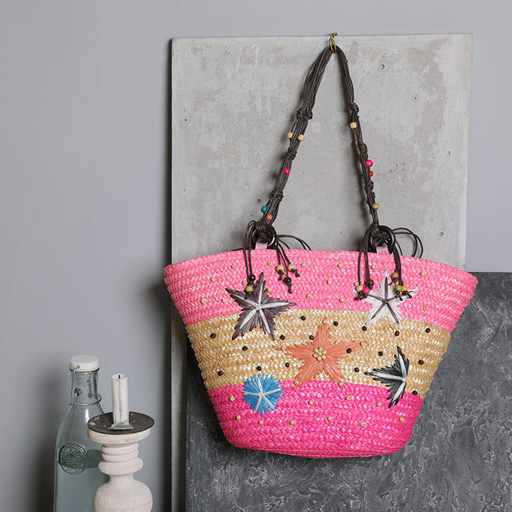 Beach bag with colorful flower pattern Kalsten