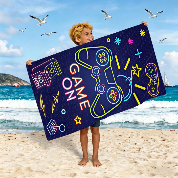 Boys beach towel with game console motif Kalsten