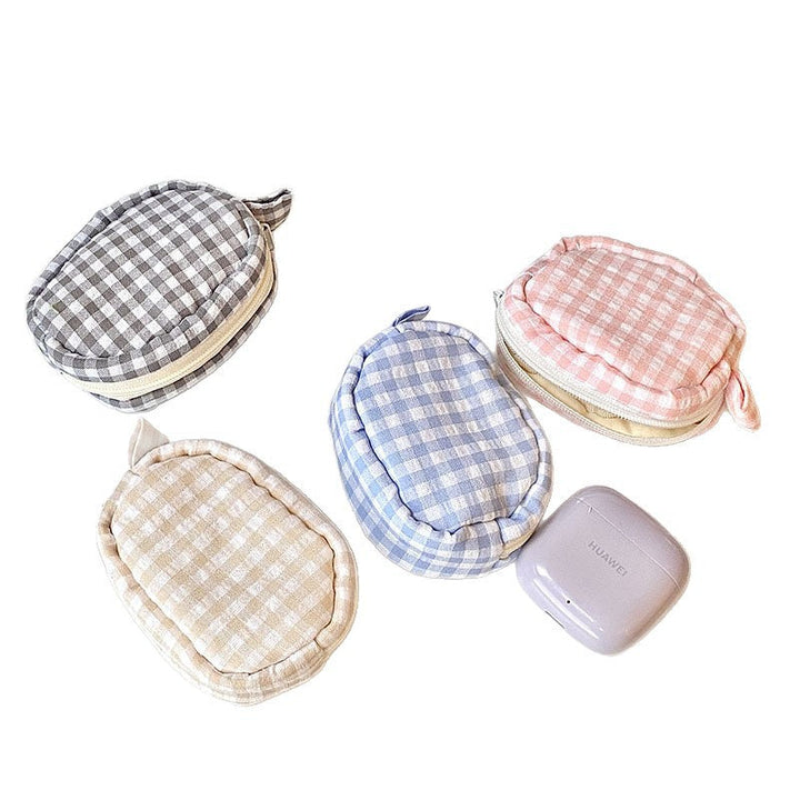 Handmade cosmetic bag in gingham design Kalsten