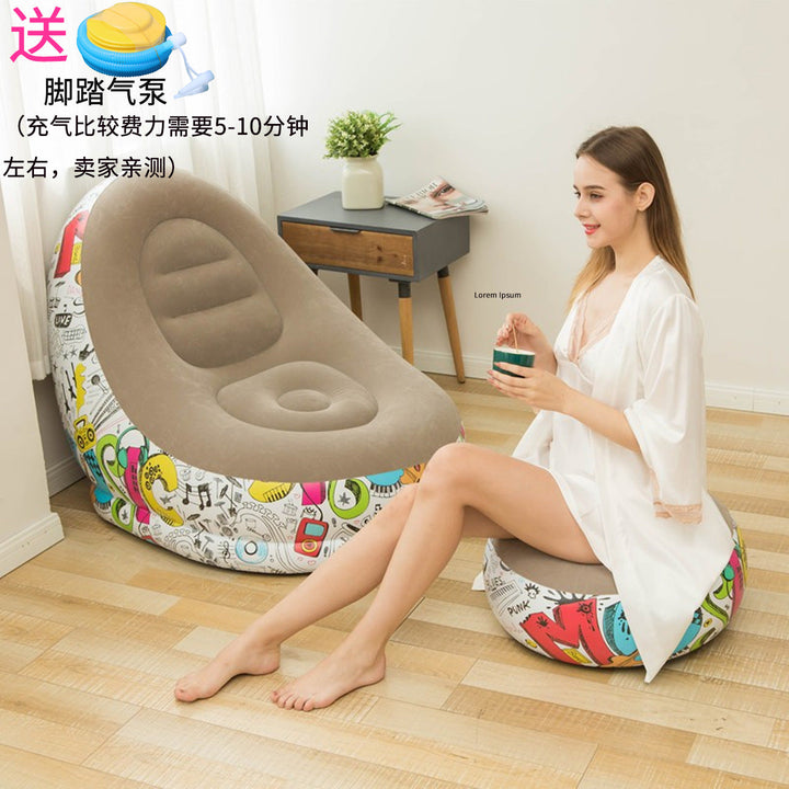 Women's Inflatable Comfort Bean Bag Chair with Footrest Kalsten