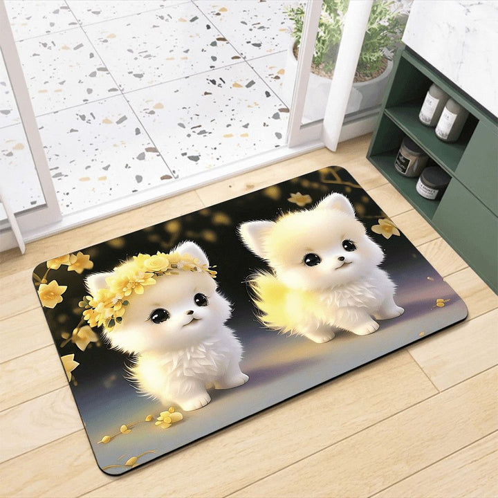 Adorable Pomeranian-Themed Bath Rug Kalsten