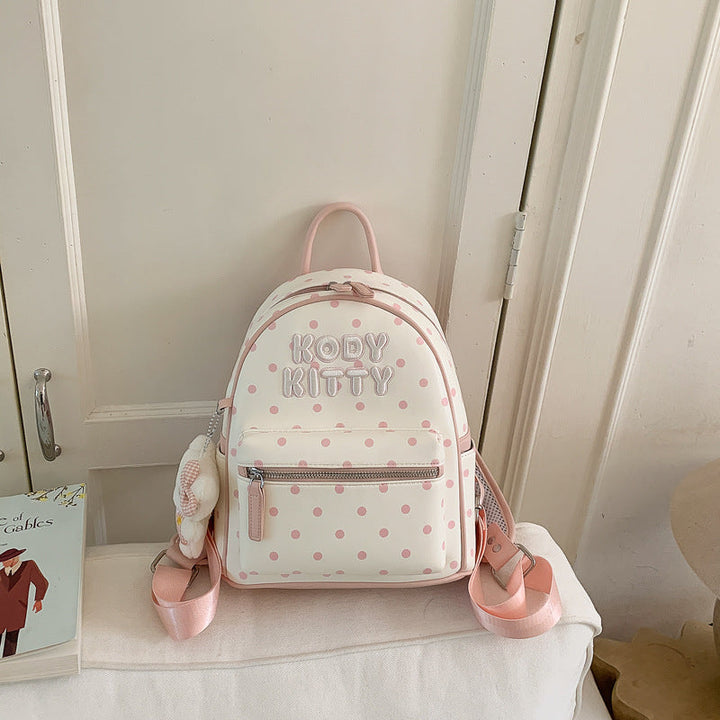 Cute Polka Dot Character School Backpack