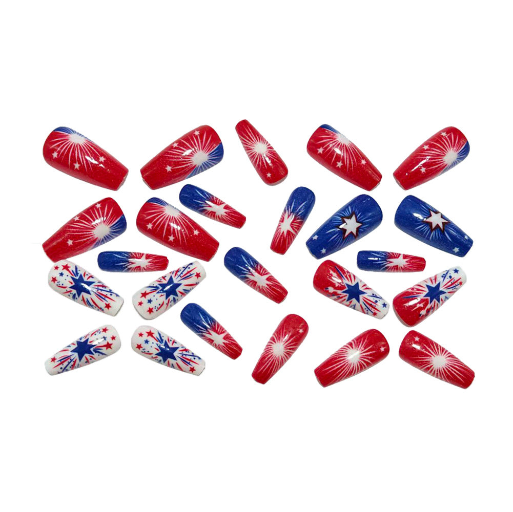 Women's nan patriotic fireworks press-on nail set Kalsten