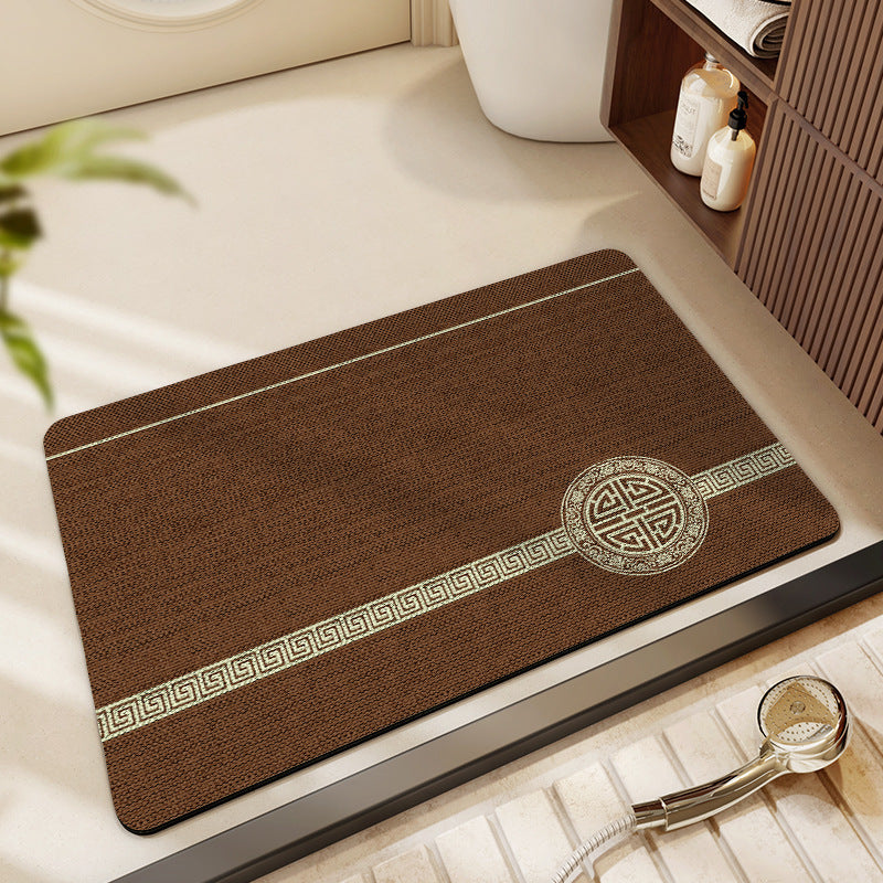 Elegant Geometric Bathroom Mat Acalora