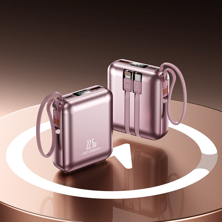Portable power bank with fast charging function and integrated cable system Kalsten