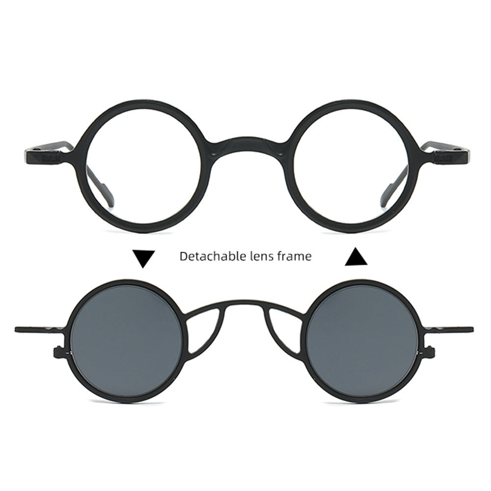 Women's Retro Round Sunglasses with Double Frame Kalsten