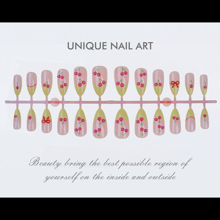 Natural Floral Press-On Nail Set Kalsten
