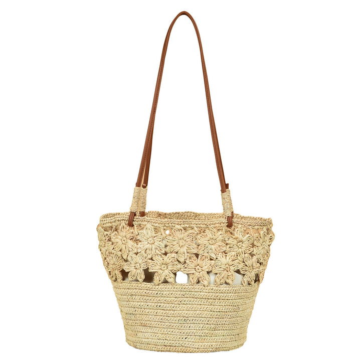 Handmade woven bag with floral accents Kalsten