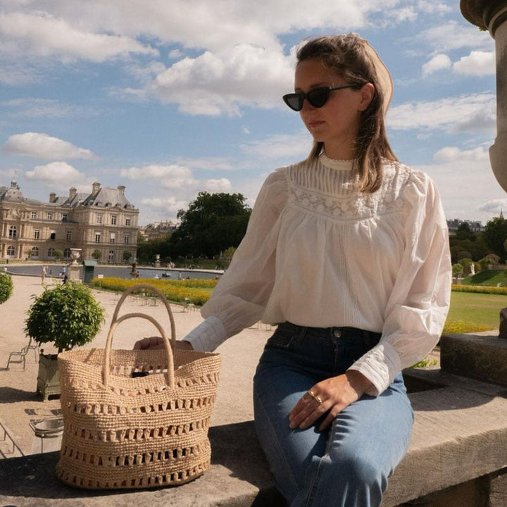 Stylish rattan shopper bag Kalsten