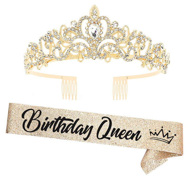 Women's festive birthday sash with glitter Kalsten