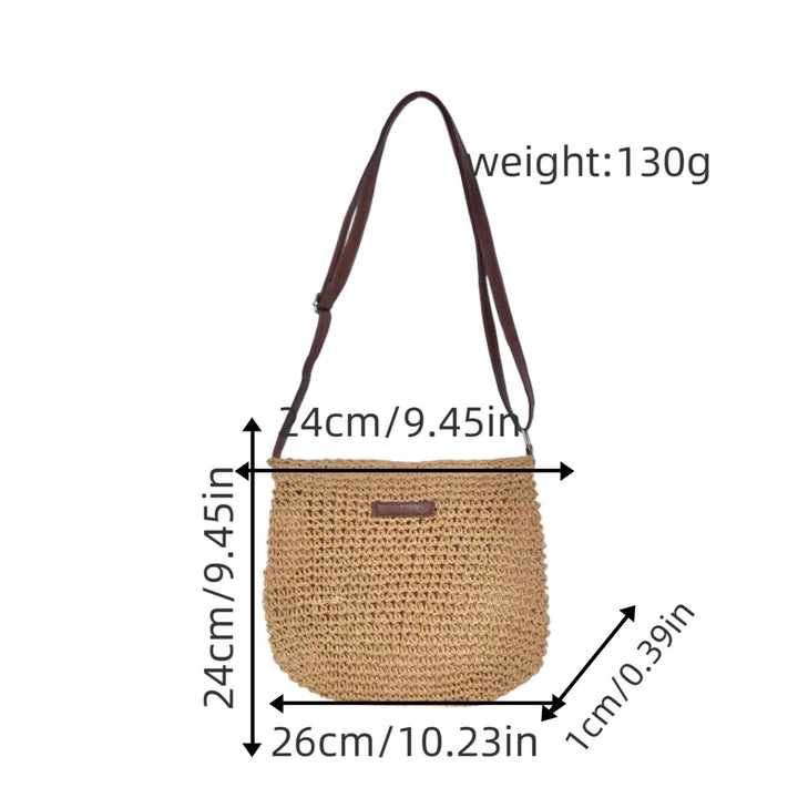 Handbag made of handcrafted natural material with adjustable shoulder strap Kalsten