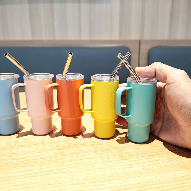 Women's practical drinking glass with metal straw Kalsten
