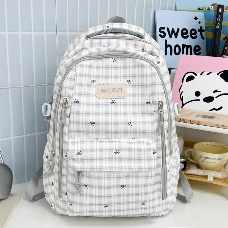 Cute Bow Patterned School Backpack