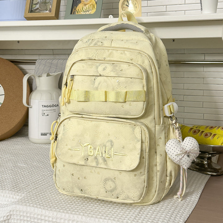 Multi-Compartment Textured School Backpack