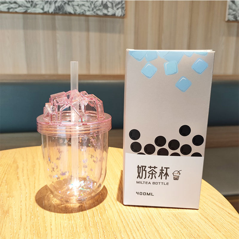 Women's Glittering Drinking Cups with Straw Kalsten