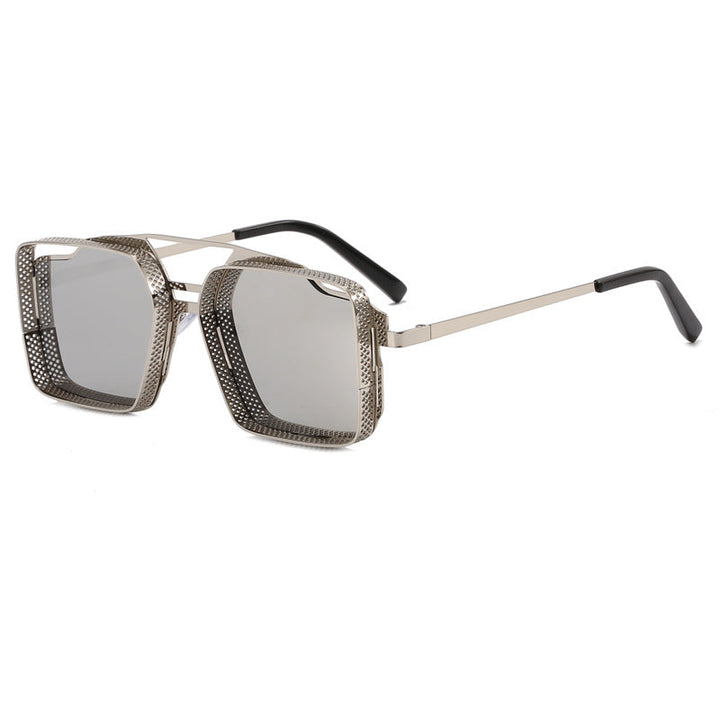 Women's square glasses with perforated, modern frame Kalsten