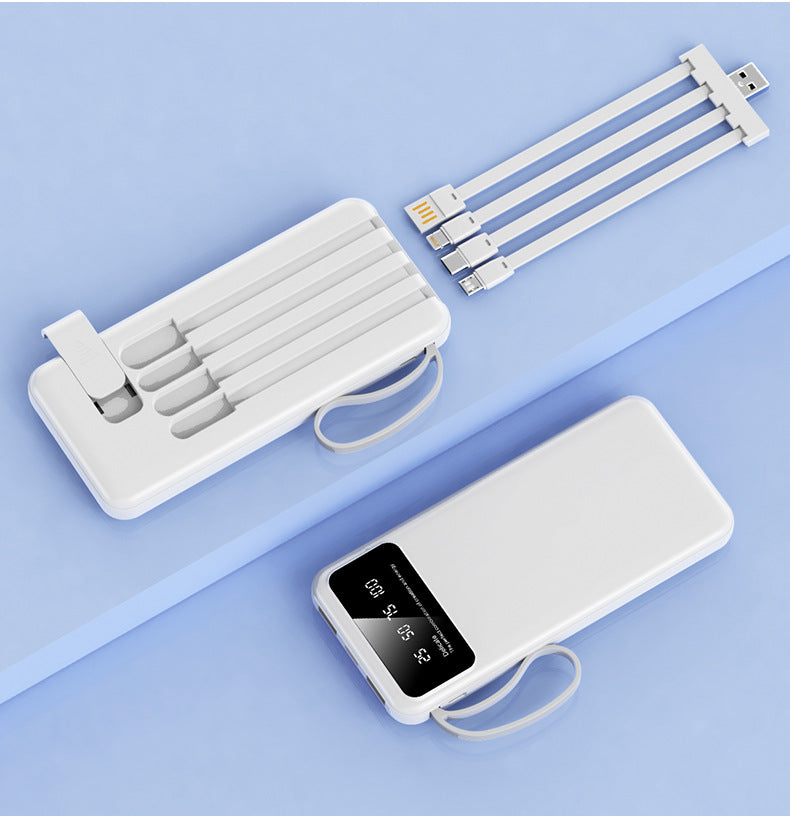 Multifunctional power bank with integrated charging cables Kalsten