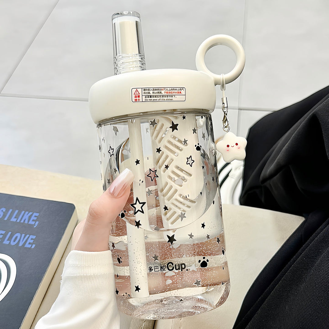 Women’s drinking bottle with integrated fruit filter and charming pendant Kalsten