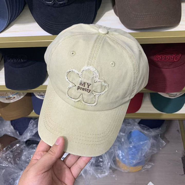 Women's Distressed Floral Embroidered Baseball Cap Kalsten