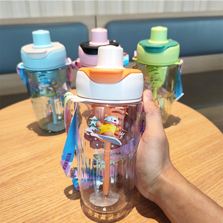 Ladies playful water bottle with removable straw Kalsten