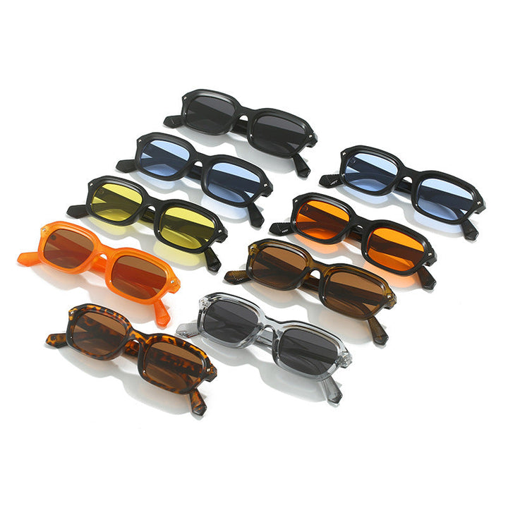 Ladies trendy rectangular sunglasses with completely transparent frame and UV protection Kalsten