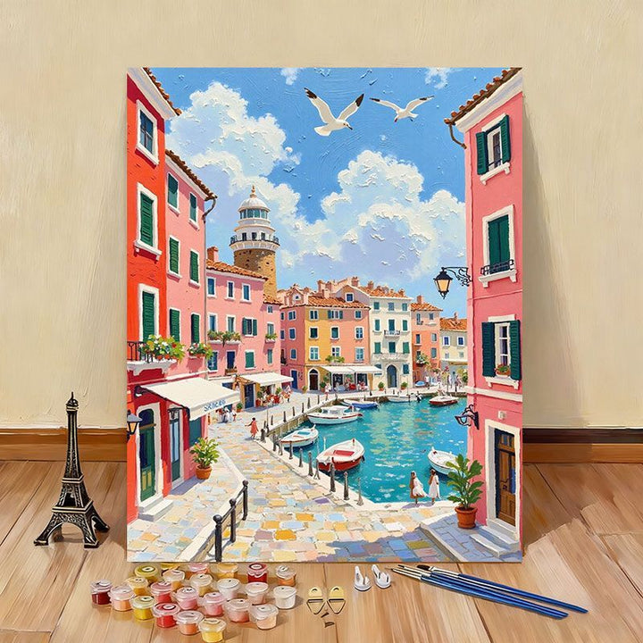 DIY Scenic Coastal Paint by Numbers Kit Kalsten