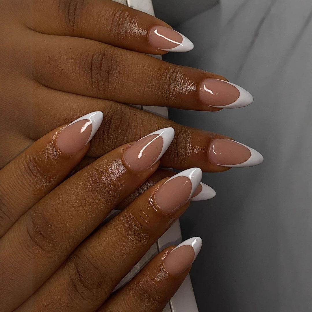 Elegant French Manicure Artificial Nails Kalsten