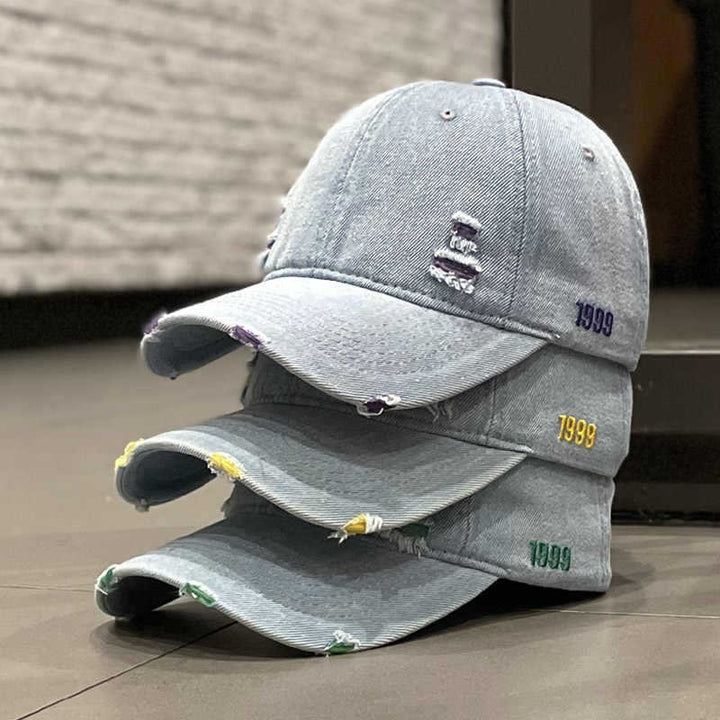 Unisex Distressed Denim Baseball Cap Kalsten