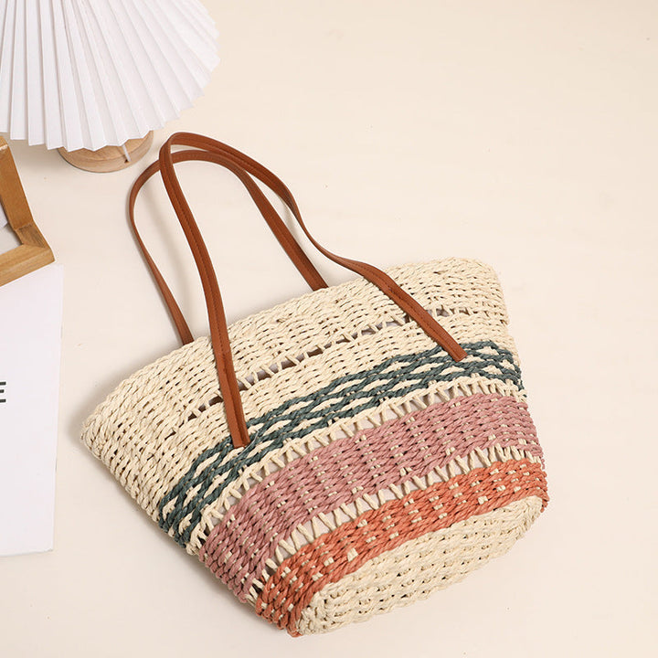 Stylish basket bag with sturdy leather handles Kalsten