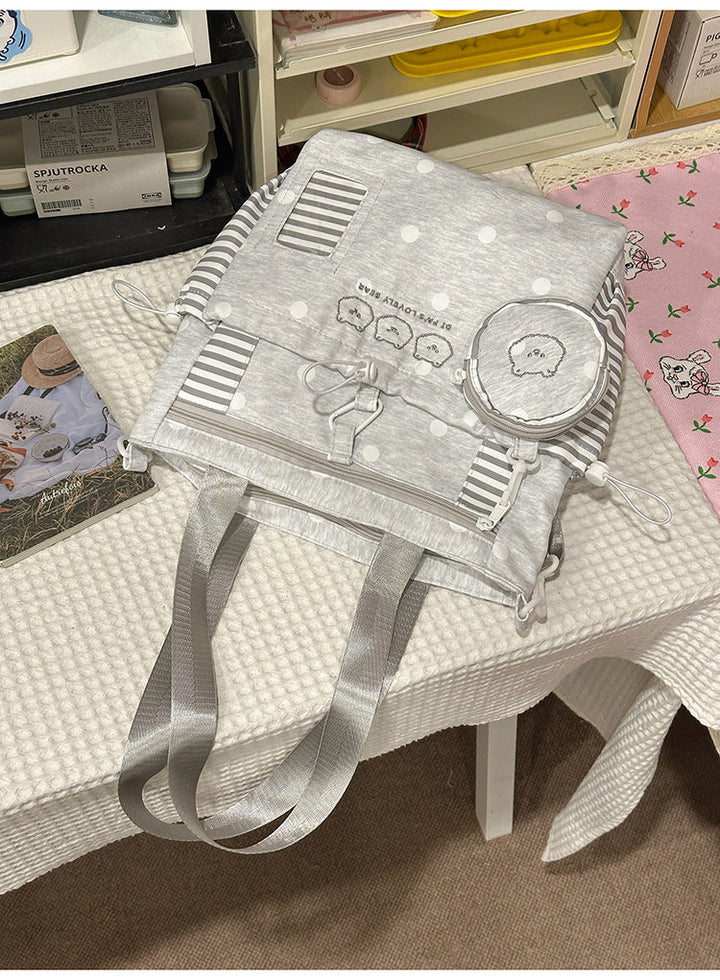 Star-Patterned Multi-Pocket School Backpack