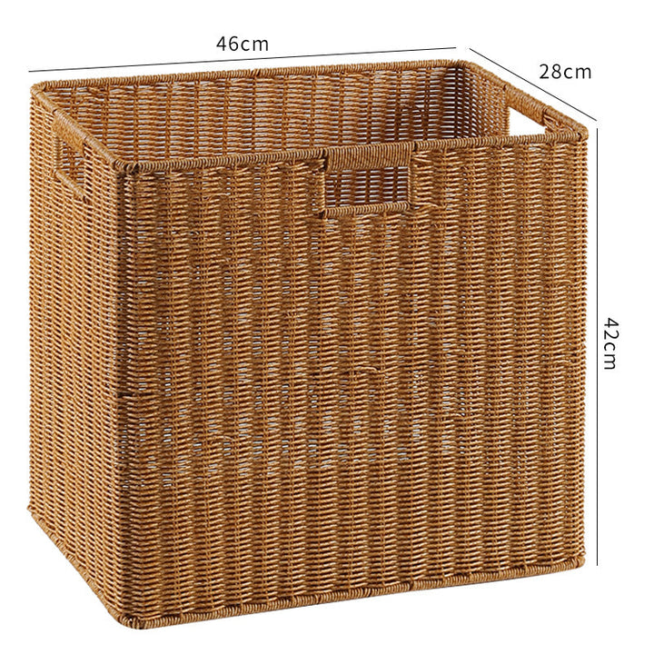 Handcrafted Rectangular Wicker Storage Bin Kalsten