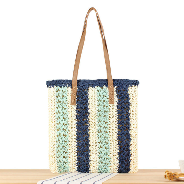 Braided tote bag with elegant leather handles Kalsten