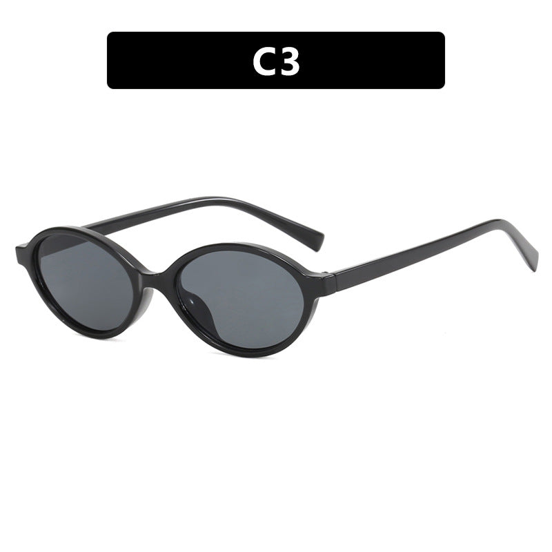 Women's fashionable oval sunglasses with curved frame and UV protection Kalsten