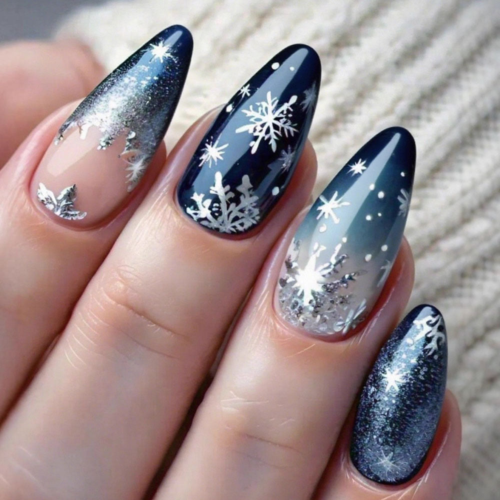Artificial Nails In Elegant Winter Design Kalsten