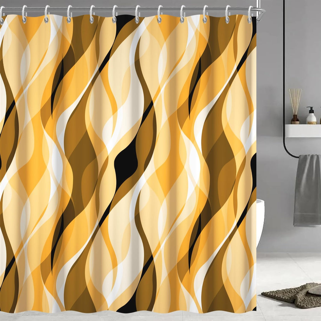 Abstract Wave Pattern Shower Curtain Kalsten