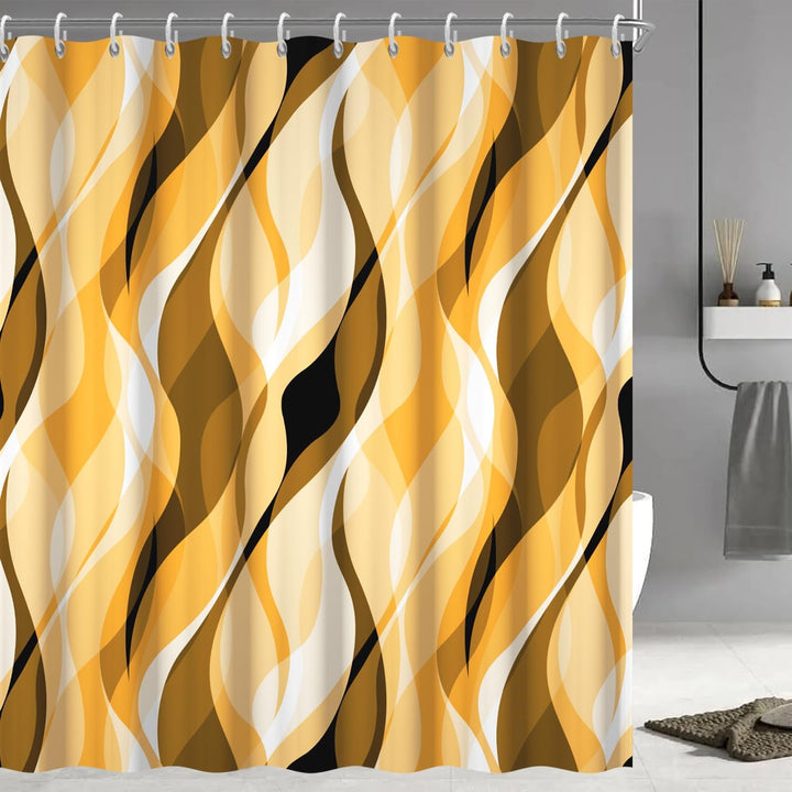 Abstract Wave Pattern Shower Curtain Kalsten