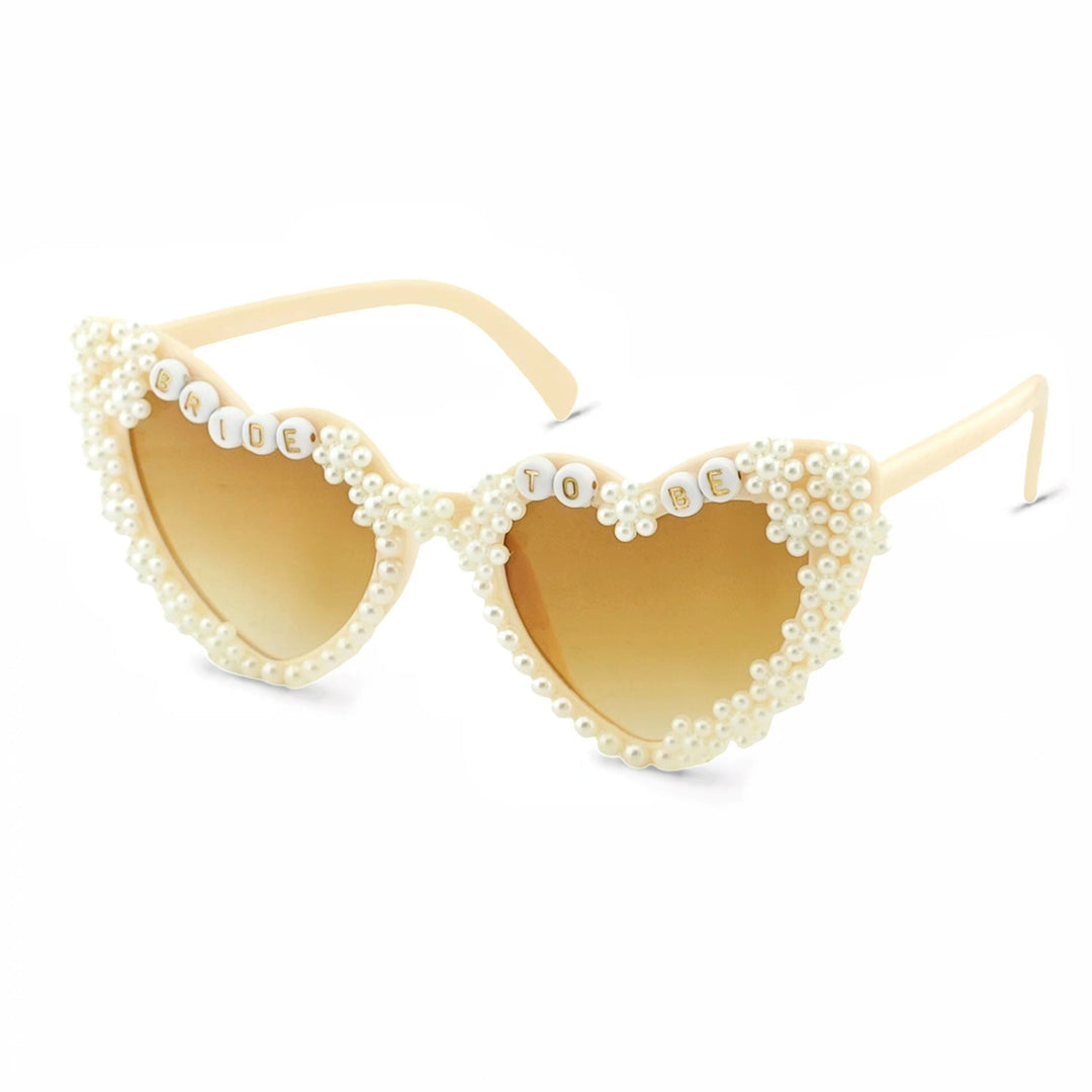 Heart-Shaped Bridal Sunglasses with Pearl Accents Kalsten