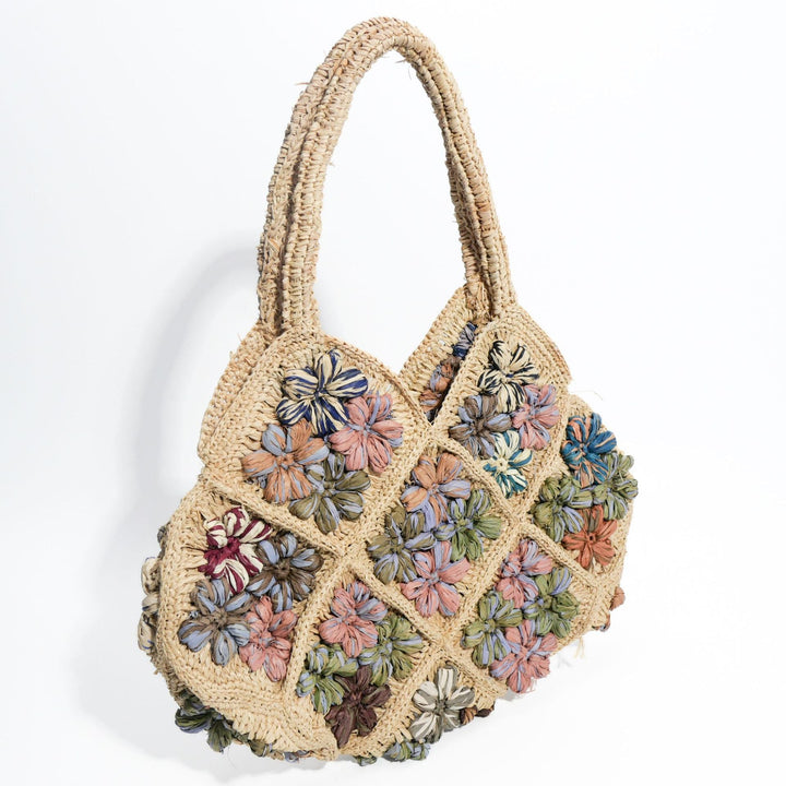 Handcrafted crossbody bag with floral decorative embroidery Kalsten
