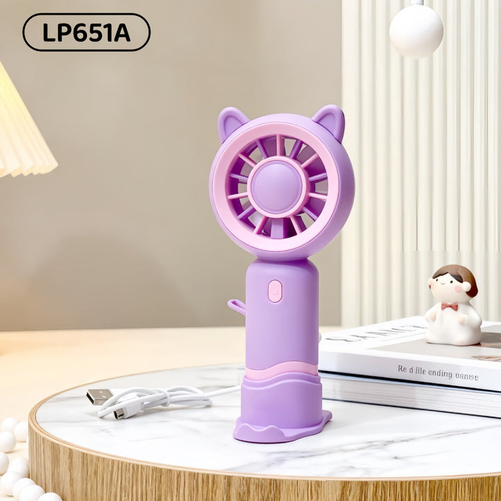 Women's portable hand fan with cute cat design Kalsten