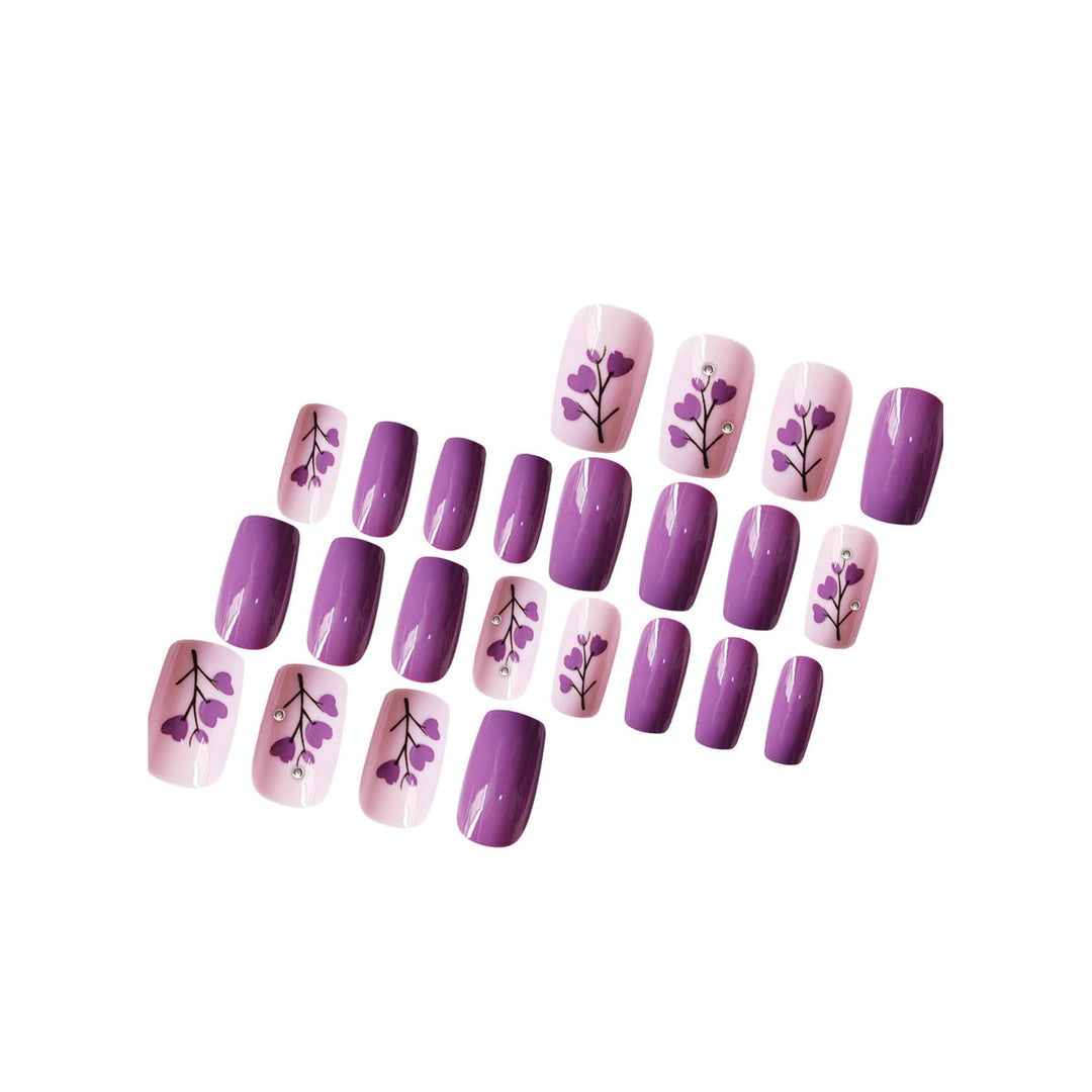 Floral Print Press-On Nail Art Kalsten