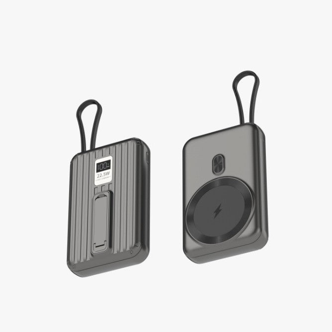 Portable power bank with integrated magnetic charger and digital display Kalsten