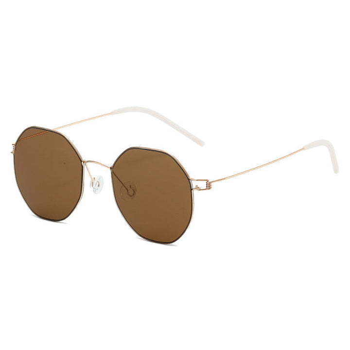 Women's geometric sunglasses with high-quality metal frame and mirrored lenses Kalsten