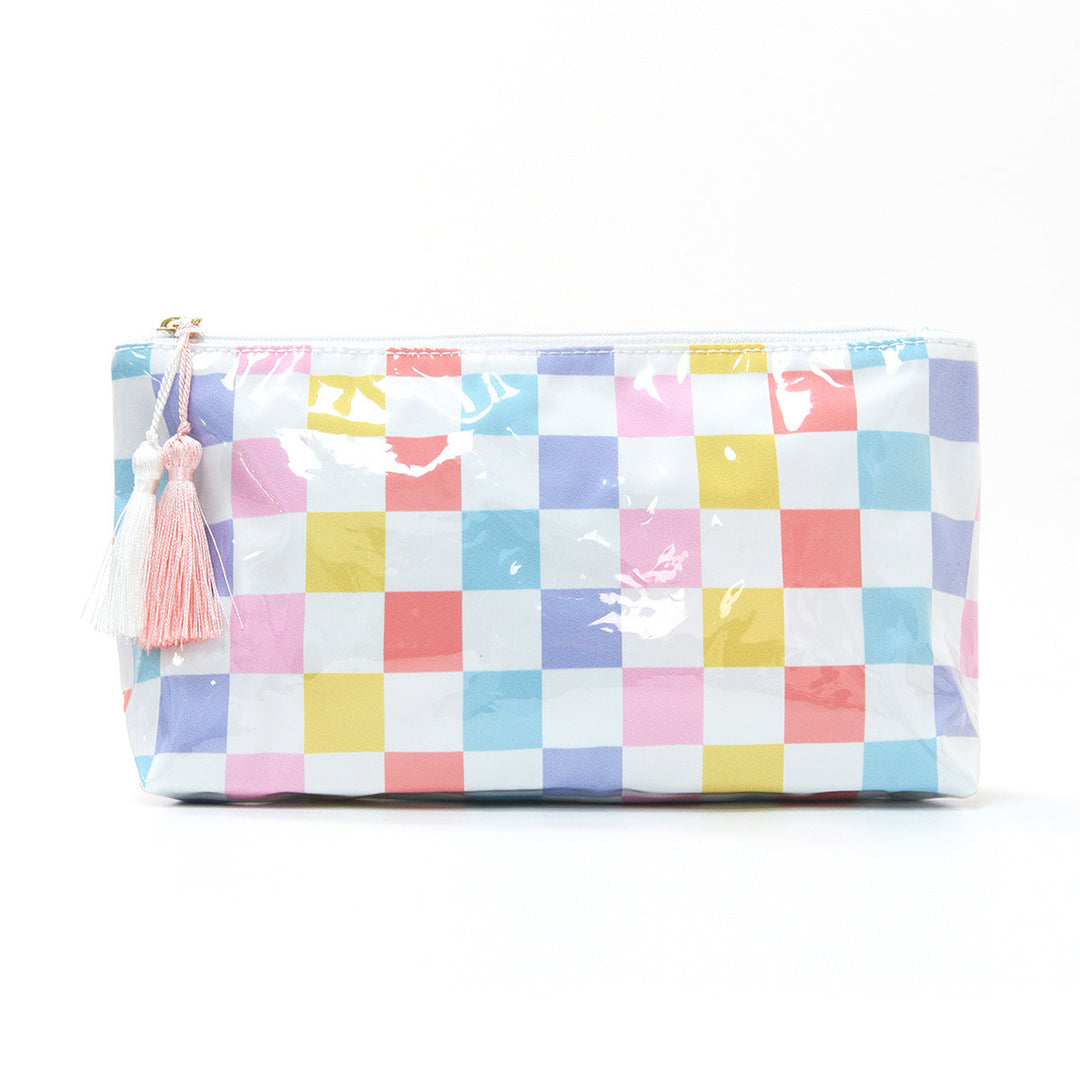 Cosmetic storage bag with water-repellent surface and tassel detail Kalsten