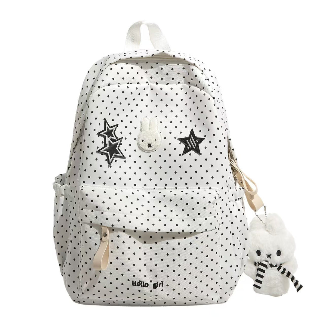 Trendy Polka Dot Canvas Backpack Kalsten