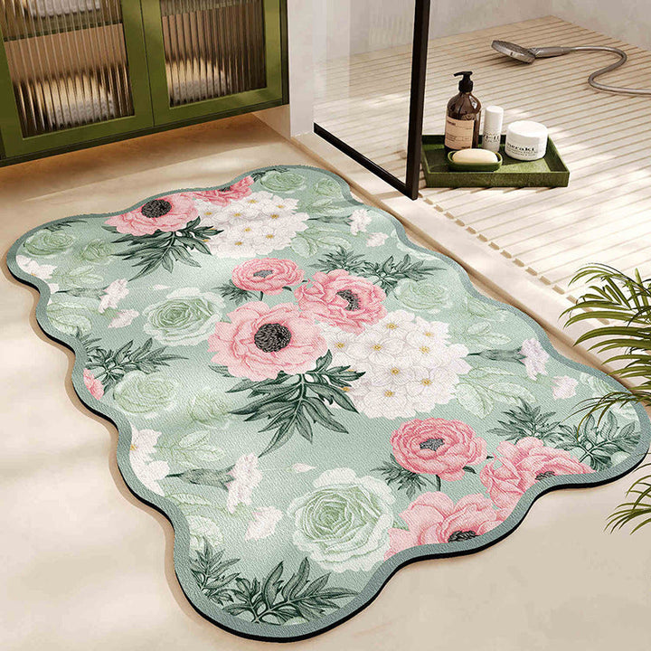 Floral Pattern Bath Mat Kalsten