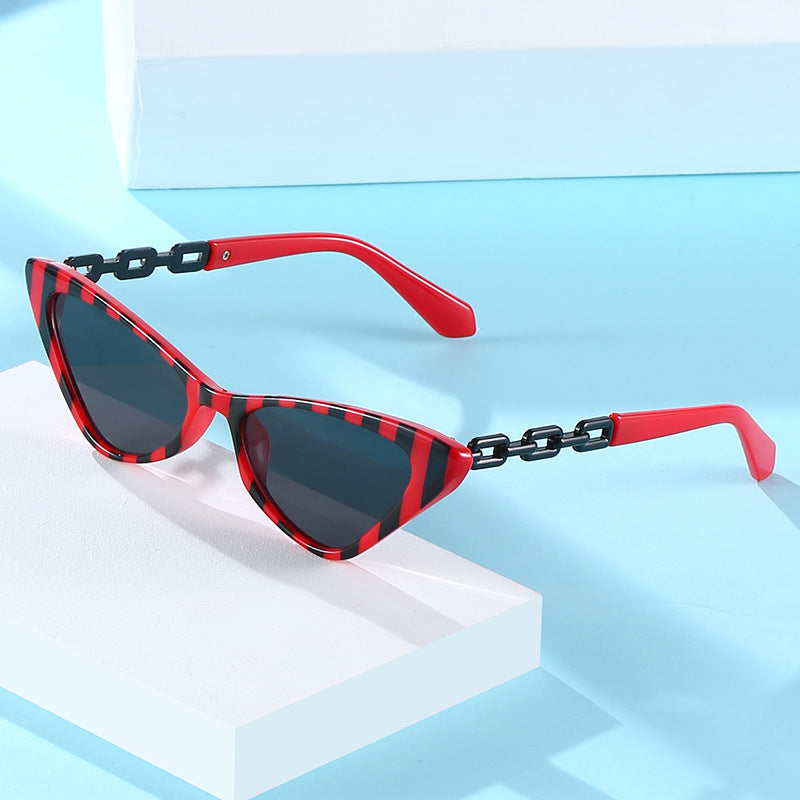 Women Cat-Eye Sunglasses with Stylish Chain Accents Kalsten
