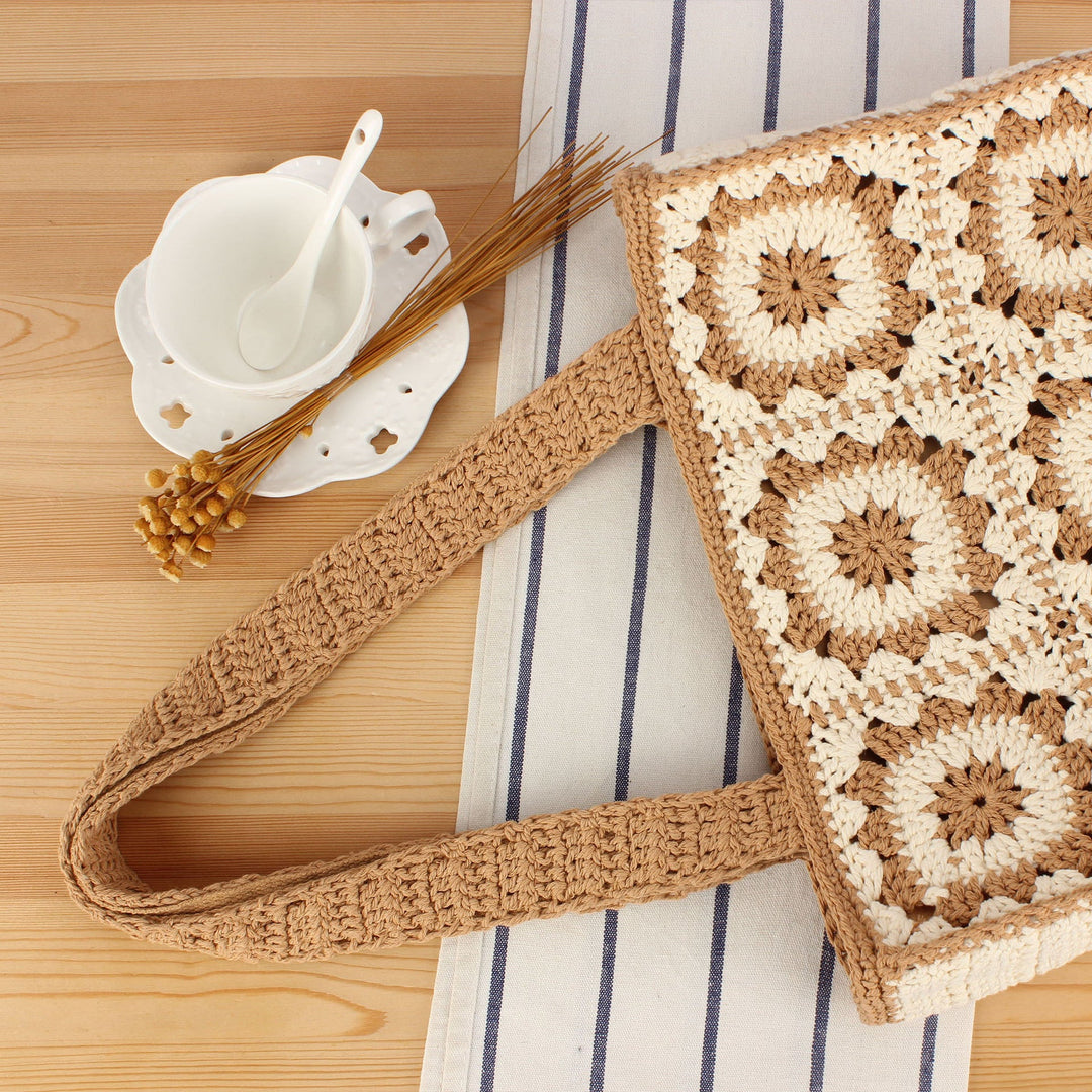 Fashionable crochet handbag with unique flower design Kalsten